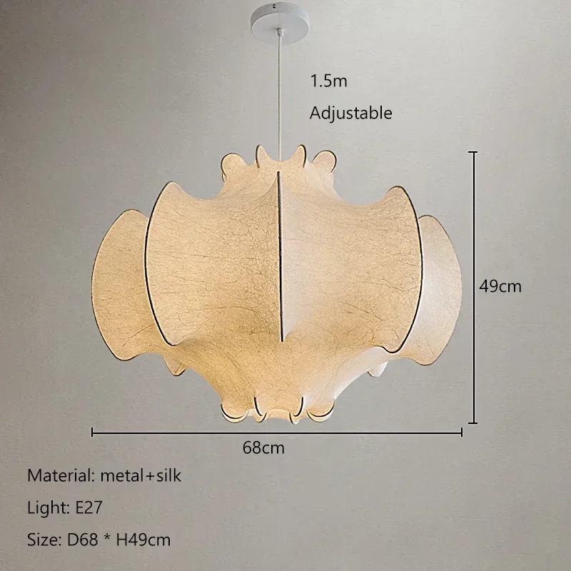 

Подвесной светильник VIGOUS из металла и шелка