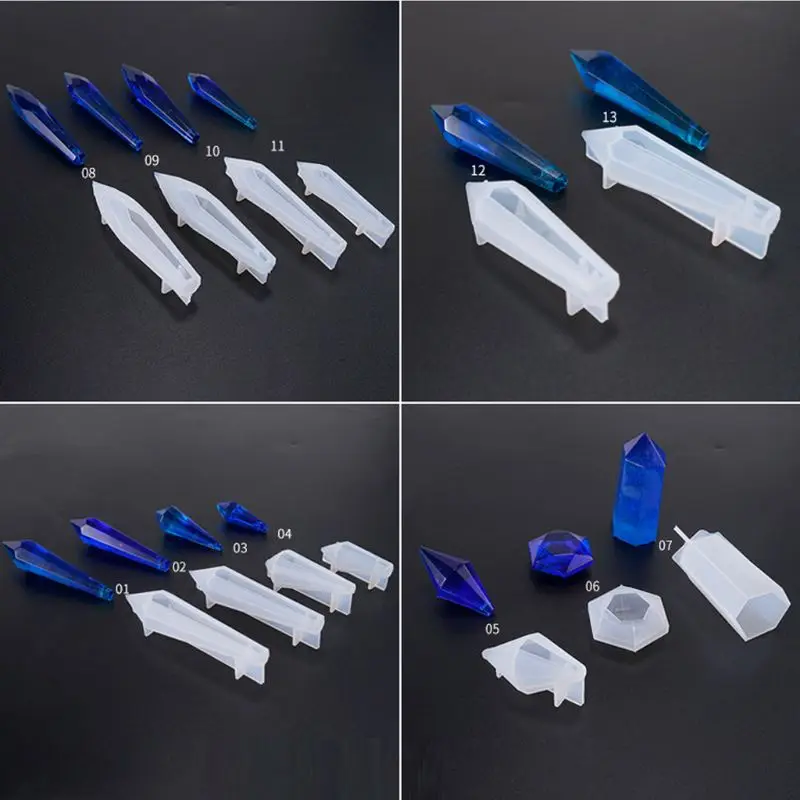 

Pendulum Resin Mold Quartz Crystal Silicone Mold for Resin Casting Gemstone UV Resin Epoxy Casting Necklace Pendant Mold