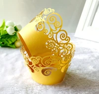 golden cake surround card insertion wedding dessert counter supplies hollowed out lace baked cake skirt party supplies