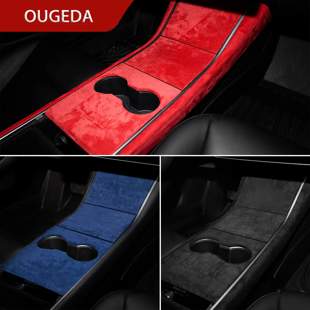 

OUGEDA ModelY Model3 Автомобильный интерьер protrctive для Tesla Model 3 Аксессуары повернуть мех Центральная панель управления для модели Y Three 2020