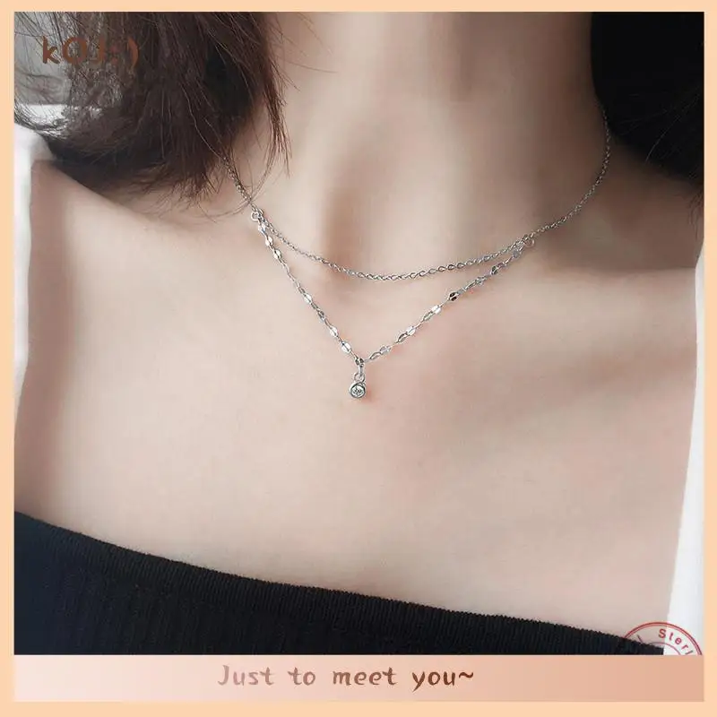 

Женская двухслойная цепочка с кулоном, из серебра 925 пробы