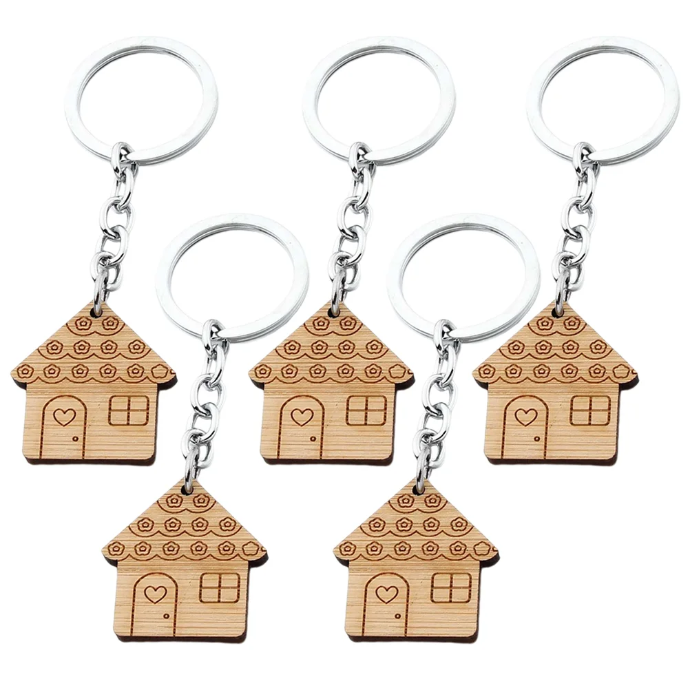 

Keychain Key Housewarming Ring Wooden House Wood Keychains Pendant Keyring Home Party Christmas Newgiftgifts Friendship Guest