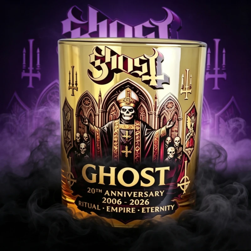 Фото Стеклянная кружка в готическом стиле Dark Ritual Ghost для бара, коллекционная чашка для фанатов хэви-метала №2