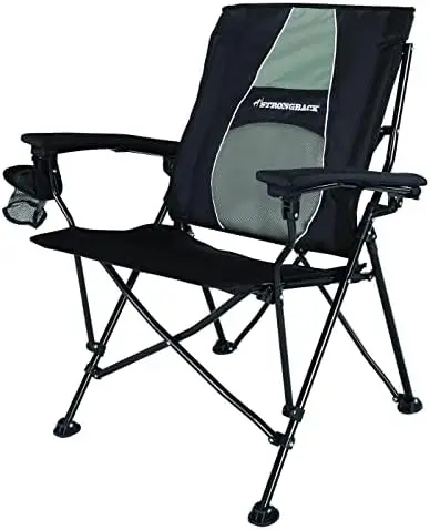

2,0 взрослый стул для кемпинга с поддержкой поясницы и сумкой для переноски, темно-синий/серый
