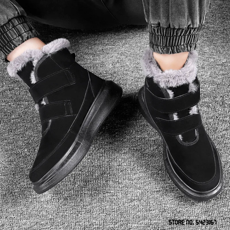 

Trend 2022 New Mens High Tops Black Grey Keep Warm Plush Casual Shoes Walking Out Of Office Sports Sneakers Zapatillas Hombre