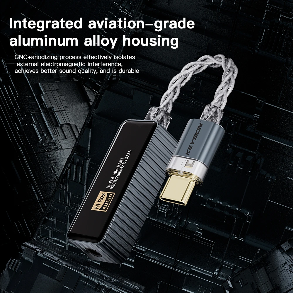 KEYSION 768 кГц DSD256 CS43198 + CT7601 USB ЦАП аудио HiFi декодер усилитель для наушников Type-C до 3 5