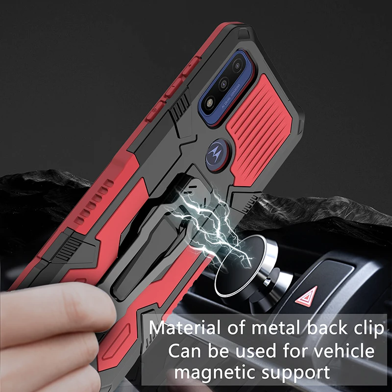 armor phone case for motorola g pure g 5g g play g styius g power g stylus back clip bracket cover for moto e7plus e6s e5 e 2020 free global shipping