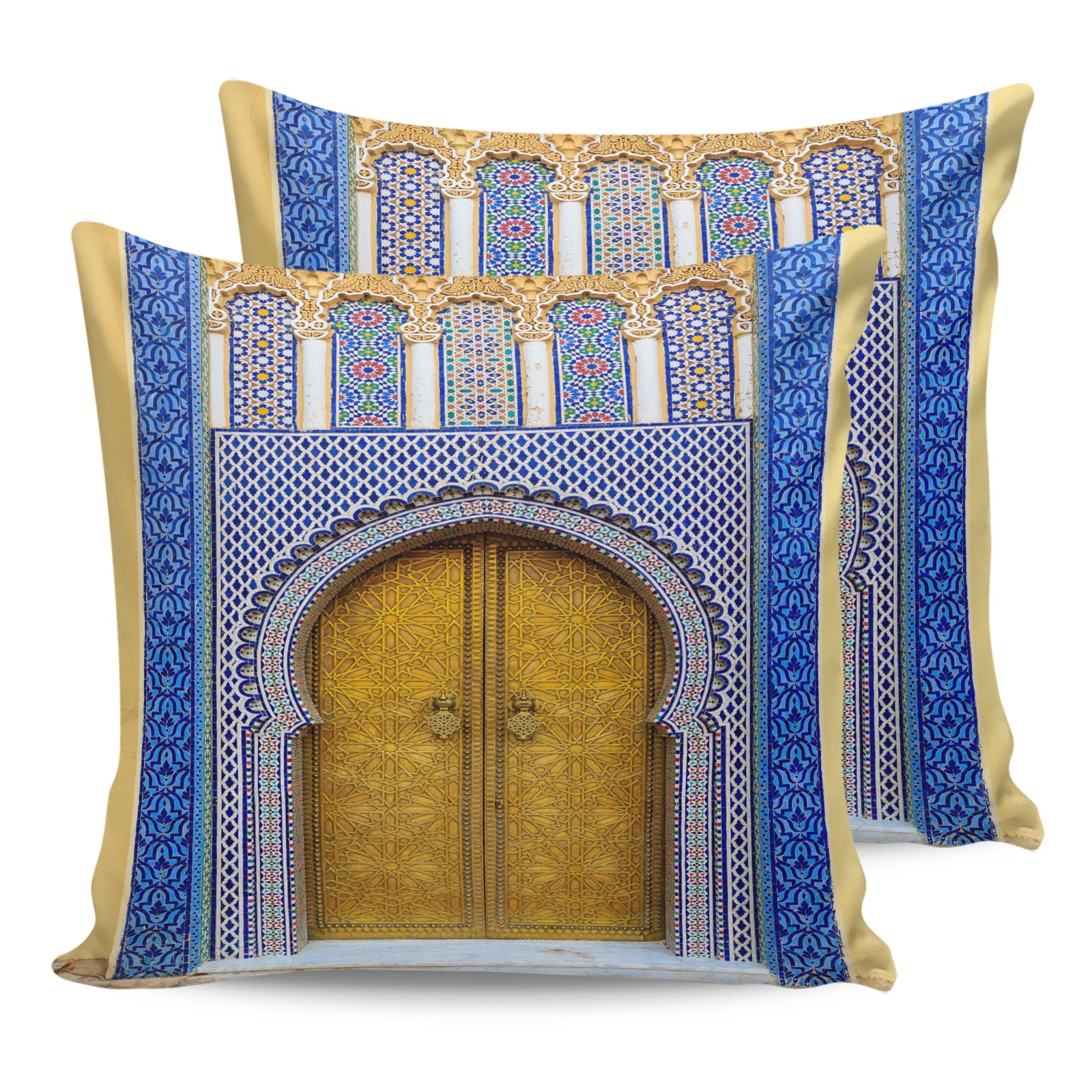 

2PCS Pillowcases Palace Gate Moroccan Door Cushion Cover Home Bedding Living Room Decorative Couch Throw Pillow Case