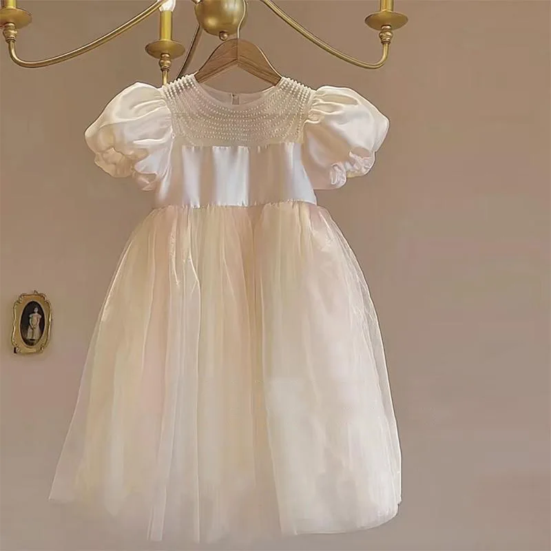 

Per-sale(Ships In Mid-May) 2022 Summer Girls Dress Puff Sleeve Mesh Princess Dress Kids Dresses for Girls Kids Clothes