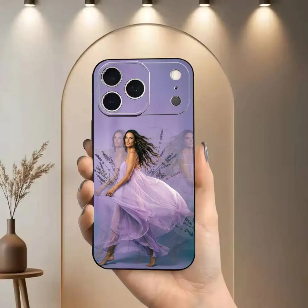 Фото Чехол для телефона Supermode AA A-Alessandra Ambrosio, мягкий, черный, для iPhone 16, 17, 15, 14, 13, 12, 11, X, XR, Plus, Pro, Max, Plus №4