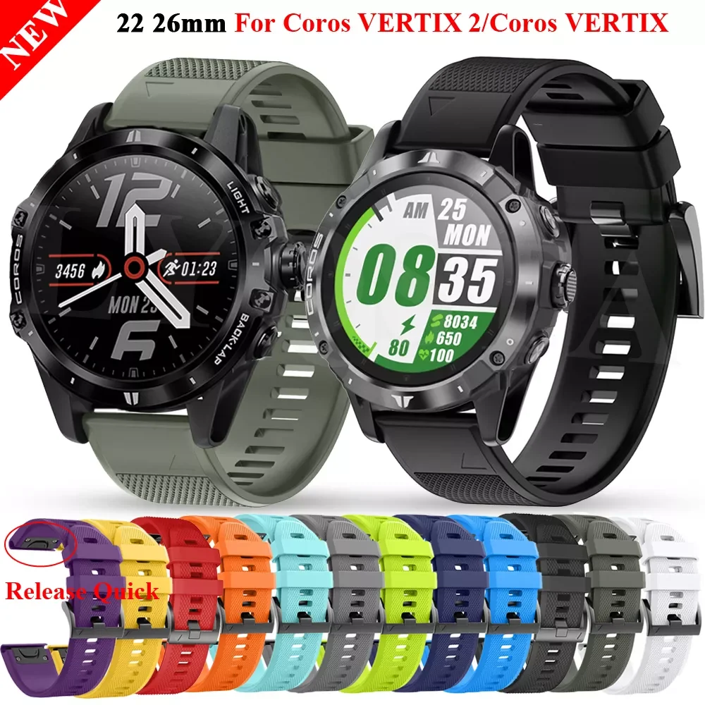 

Replacement QuickFit Watch Band Strap For COROS VERTIX 2/VERTIX Silicone Wristband Accessories Watchband For Garmin Fenix5 5X 6X
