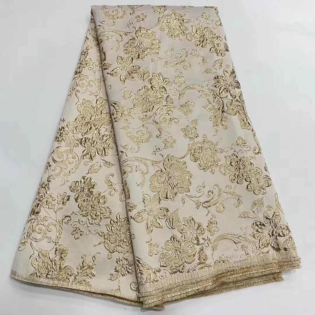 

Brocade Damask Fabric Gold Flower Jacquard Lace Cheap High Quality Luxury Lace Fabric 2022 Latest for Important Occasion LDPB02
