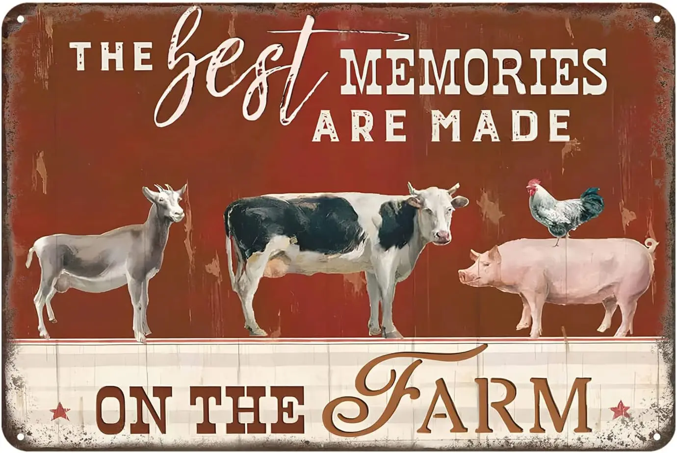 

Metal Sign The Best Memories are Made on The Farm Rustic Decor Vintage Tin Sign Home Kitchen Bar Cafe Club Cave Wall