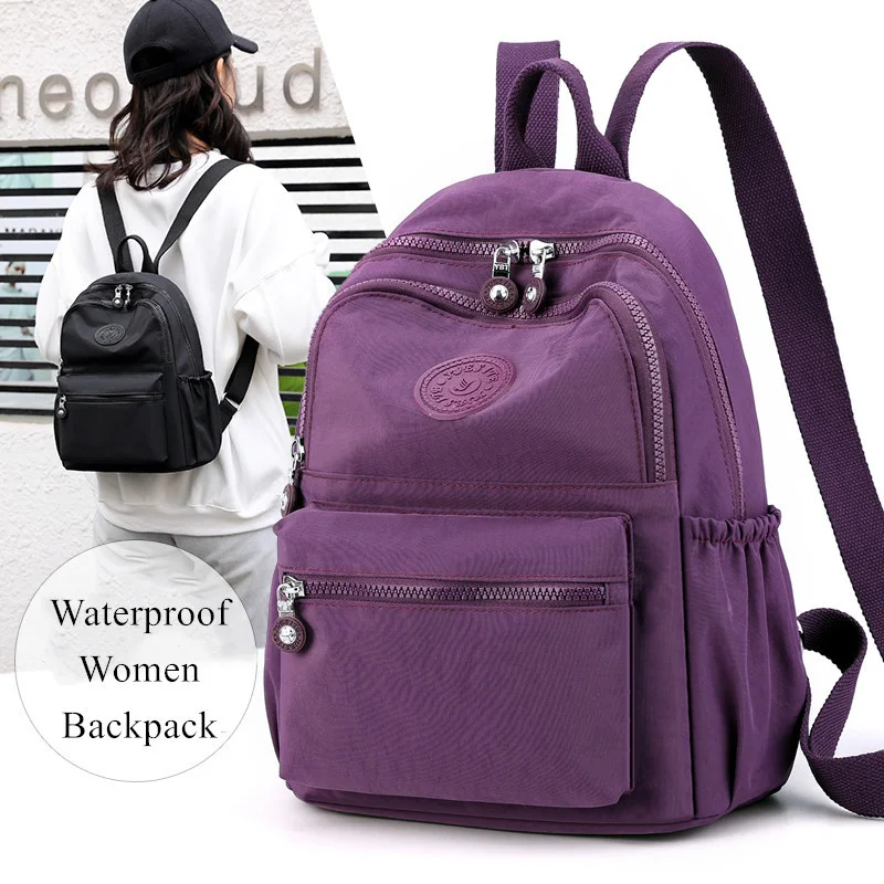 

Vento Marea Design Travel Women Backpack School Bag For Teenage Girl 2023 Casual Shoulder Bags Female Nylon Rucksack Black Purse