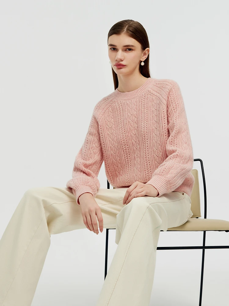 Женский свитер Golia осень и зима 2024 новый маленький вязаный крючком шерстяной топ