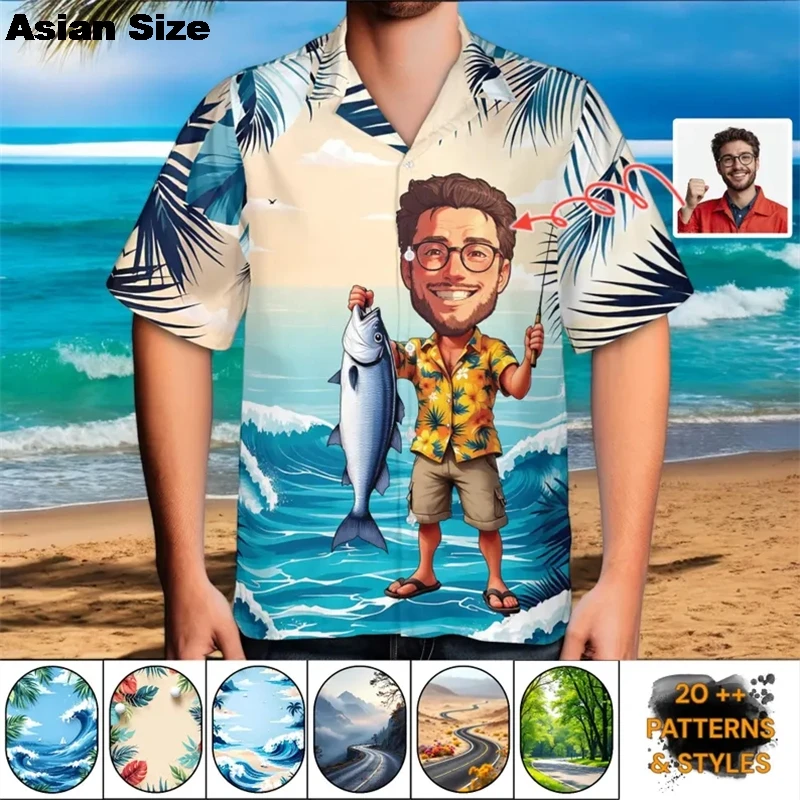 Гавайские рубашки с индивидуальным лицом забавный персонализированный подарок