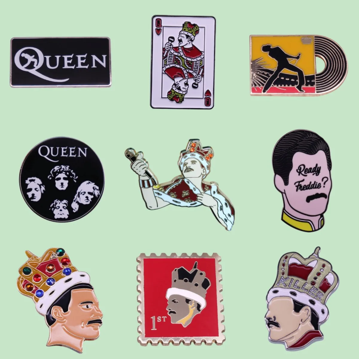 

Superior Quality Classic Queen Metal Hard Enamel Pins Cartoon Brooches Lapel Badges Collect Rock Band Jewelry Gifts for Friends