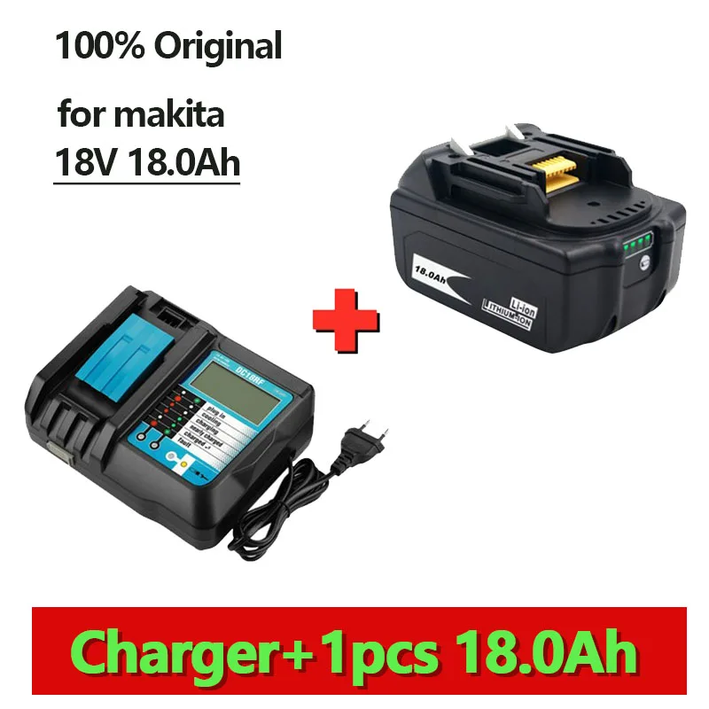 

BL1860 Rechargeable Battery 18V 18000mAh Lithium ion for 18v Battery BL1840 BL1850 BL1830 BL1860B BL1850 BLXT 400+charger