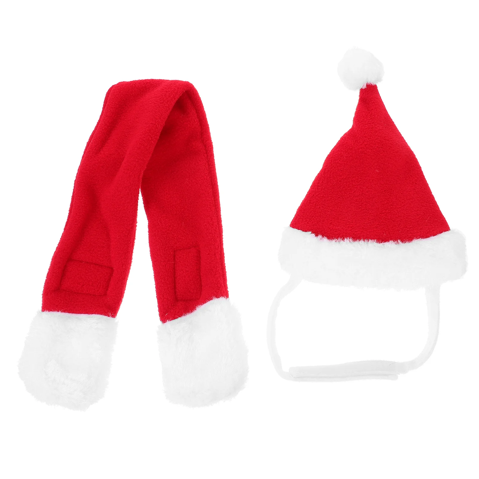 

Pet Christmas Hat Scarf Dog Xmas Washable and Short Plush Party Costume Decoration Adorable