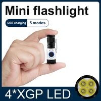 300000lm mini portable flashlight powerful tactical flashlight usb xpg3 led torch 18350 18650 battery rechargeable edc lantern