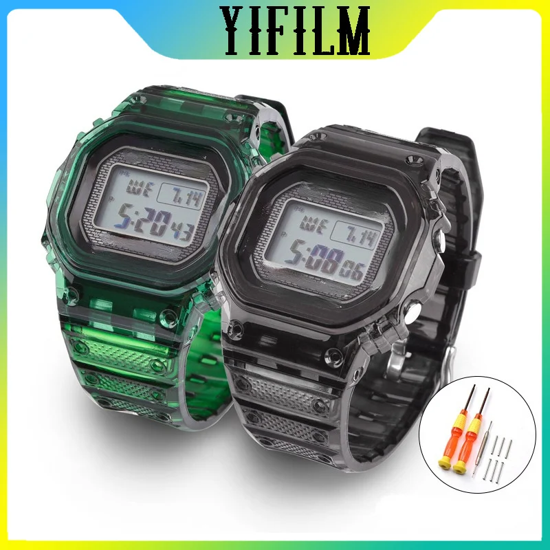 

Silicone Strap Watch Case For Casio G-SHOCK GMW-B5000 GMWB5000 Replacement Sprots Rubber Watch Shell Wristband Bracelet Cover