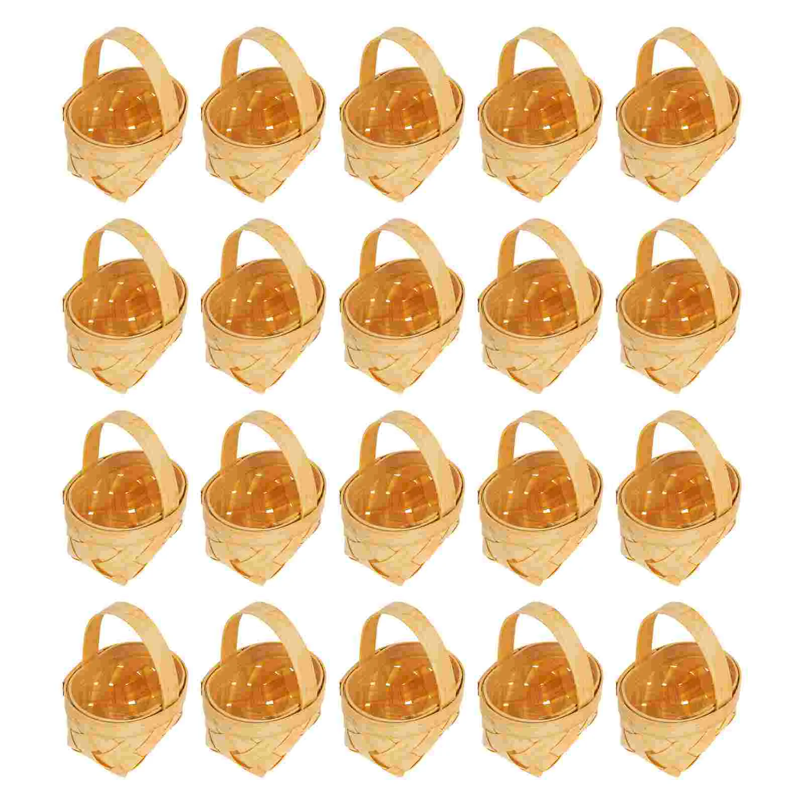

20pcs Small Basket With Handles Woven Baskets Wooden Decorative Empty Baskets For Gifts Small Wicker Baskets For Party Favors