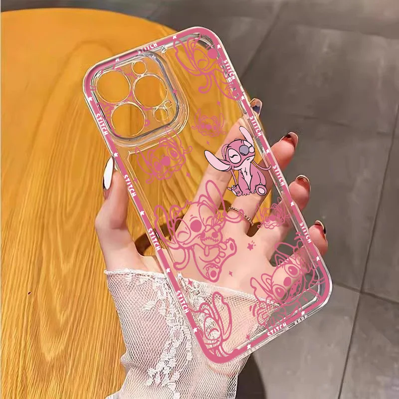 Disney Stitch And Angel Cute для OPPO A16 31 5 53 55 60 72 76 78 92 9 97 98 2 92S K11 F11 Pro Прозрачный космический