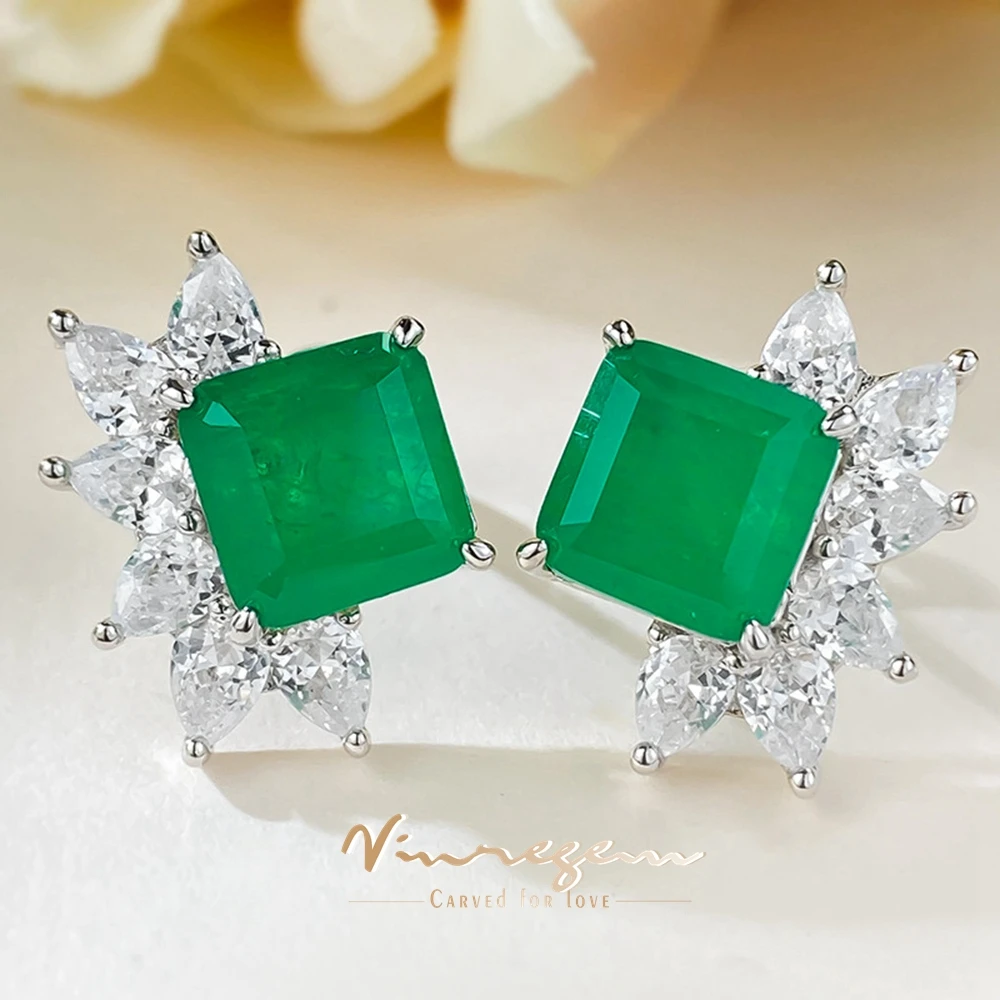 

Женские серьги-гвоздики из серебра 100% пробы, 8 х8 мм