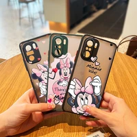 pink mickey mouse disney for xiaomi redmi k40 k20 k30 note 11 10x 10 5g pro 9 9s 9t 9a 9c frosted translucent soft phone case