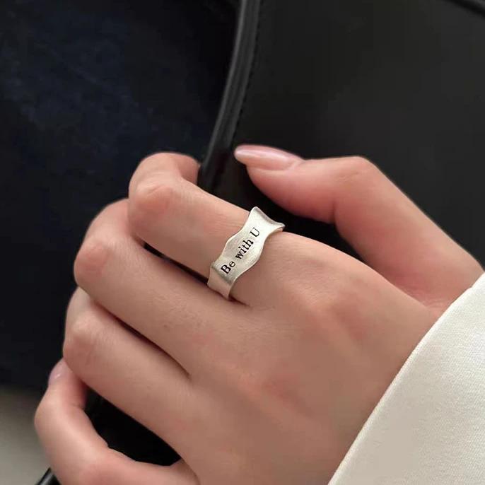 Женские регулируемые кольца в виде геометрических букв серебро 925 пробы