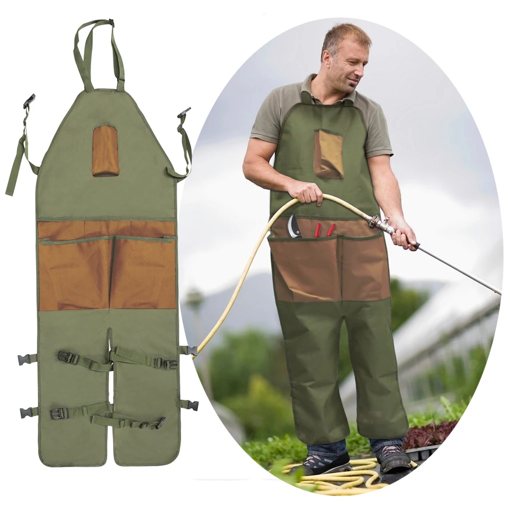 

Garden Apron Oxford Cloth Gardening Aprons Leg Protection Gardener Bib