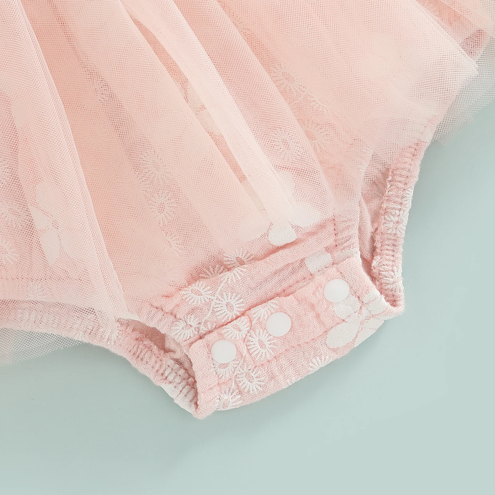 Комбинезон для маленьких девочек без рукавов с цветочным принтом и тюлевой юбкой