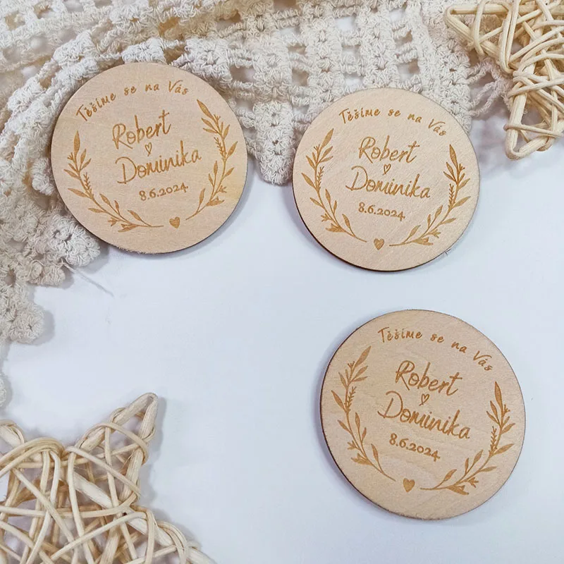 Персонализированные Свадебные лазерные магниты для сохранения даты имя и дата