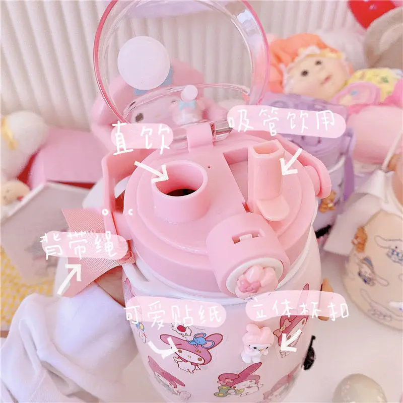 Kawaii соломенный термос из нержавеющей стали чашка для студентов и детей