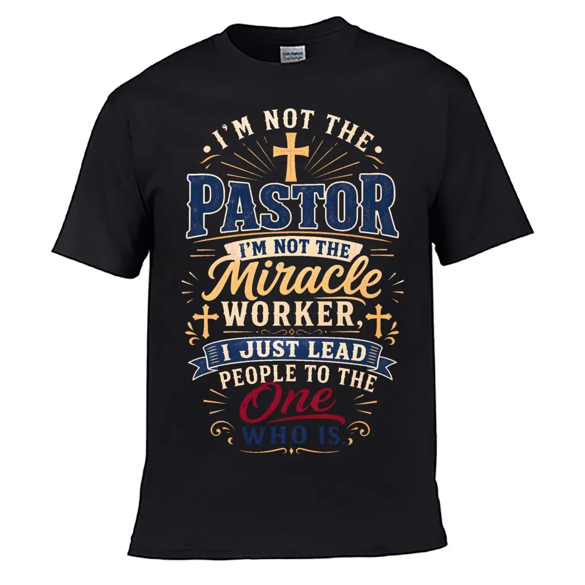Фото Винтажная футболка с короткими рукавами и надписью Pastor Faith Quote Typograph №1