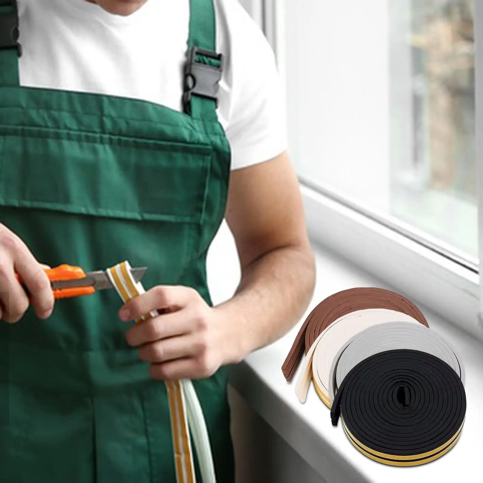 6-метровый пенопластовый самоклеящийся уплотнитель для окон типа E раздвижных