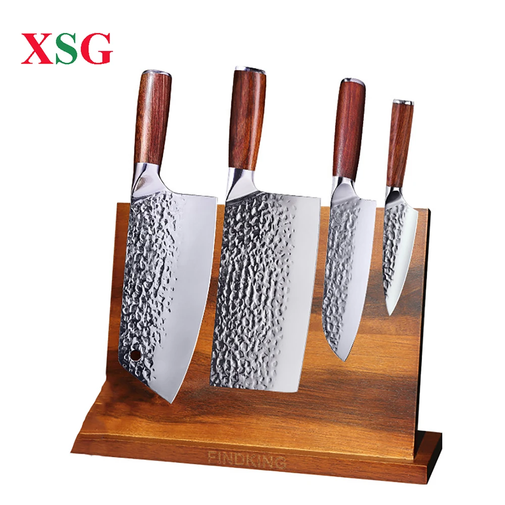 

XSG Japanese Santoku Knife Fruit Knife Meat Cleaver Kiritsuke Knife Nakiri Chinese Chef Knife Slicing Kitchen Knives 4Pcs Set