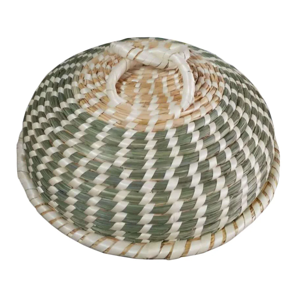 

1Pc Straw Weaving Cover Hand-made Cover for Home Decor Decorative Straw Pot Lid