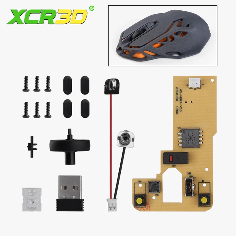 Фото XCR Hardware Bambu Lab Беспроводная компьютерная мышь MH002 Комплект компонентов 3D-печать DIY Креативная модель Крошечный комплект модели для 3D-принтера №1
