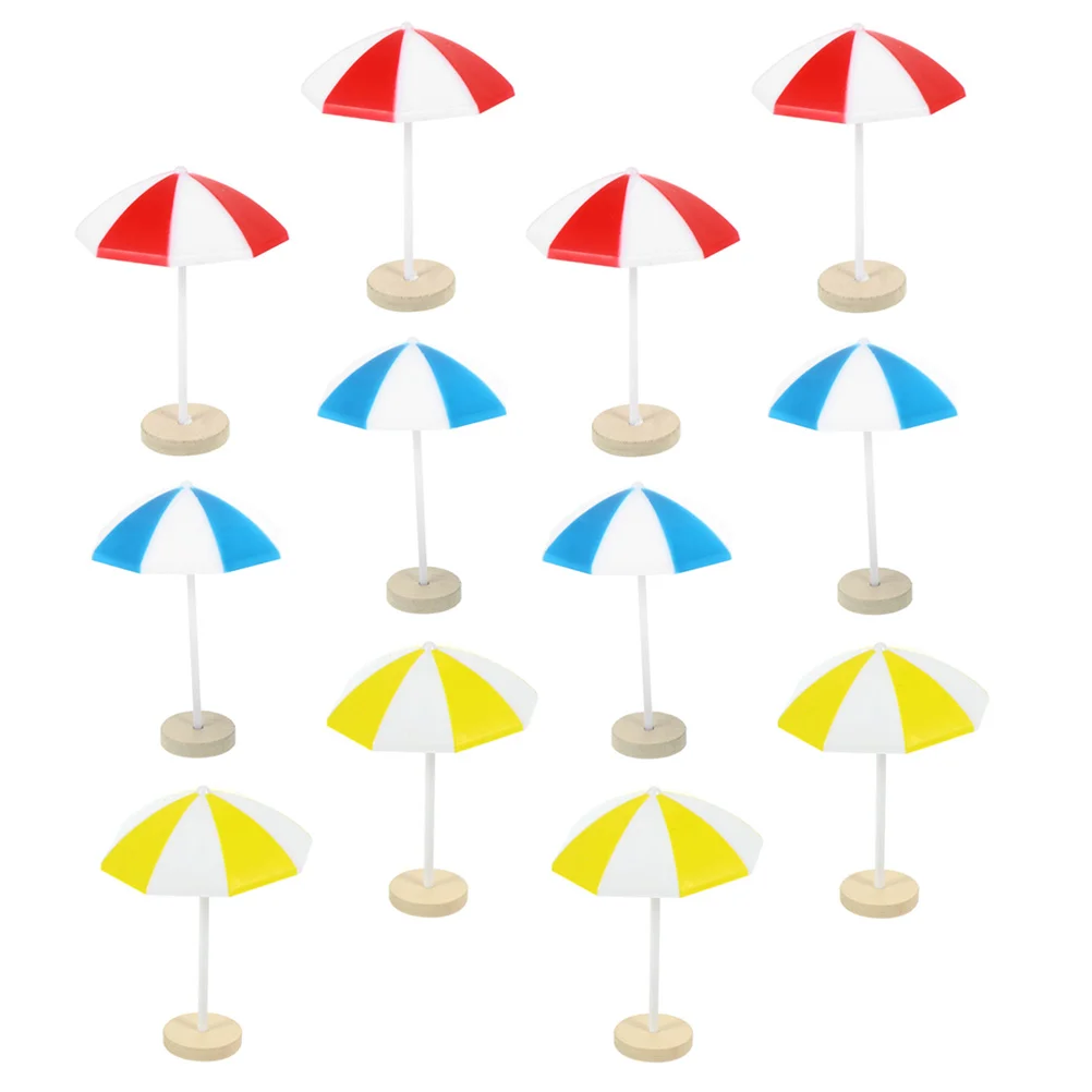 

12 Pcs Beach Fantastic Baby Giftsature Accessories 6X4.1CM House Sun Umbrellas Plastic Decors Child