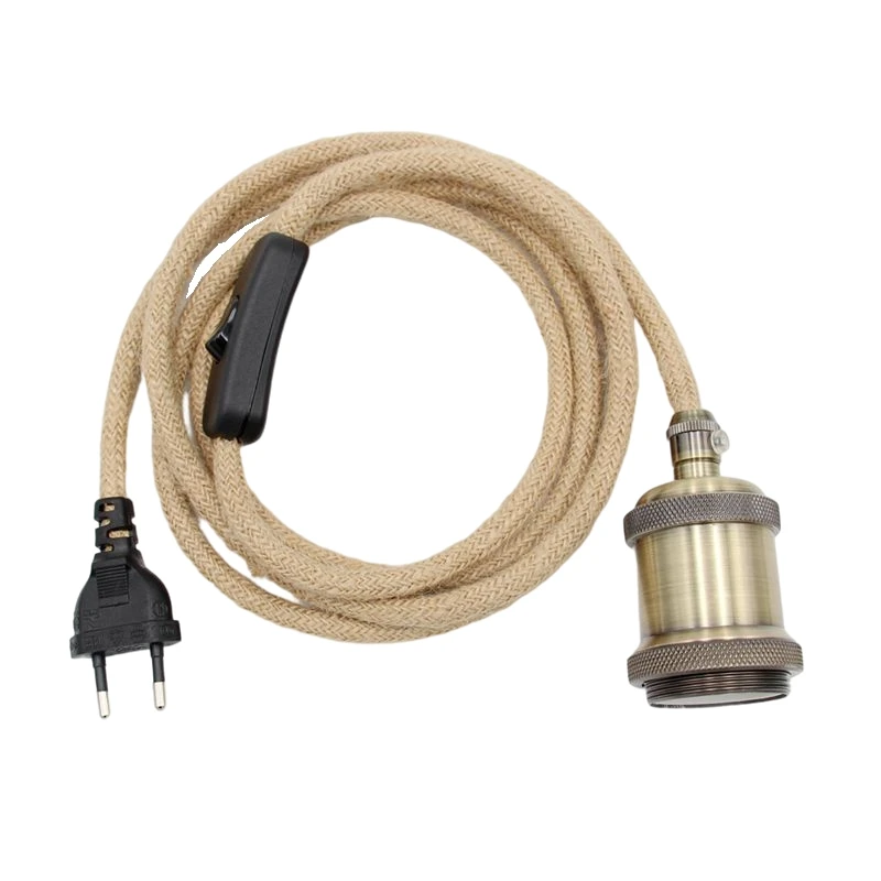 Vintage Style Hemp Rope Pendant Light Cord Kits European Plug Switch E27 Vintage Lamp Holder for Simple Hanging Lamp Decor
Vintage Style Hemp Rope Pendant Light Cord Kits European Plug Switch E27 Vintage Lamp Holder for Simple Hanging Lamp Decor