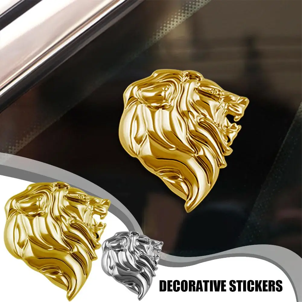 

Personalised Metal Lion Head 3D Emblem Totem Badge Right Silver Symbol Left Car-Styling Color Body Power Gold Sticker Quali H8I1