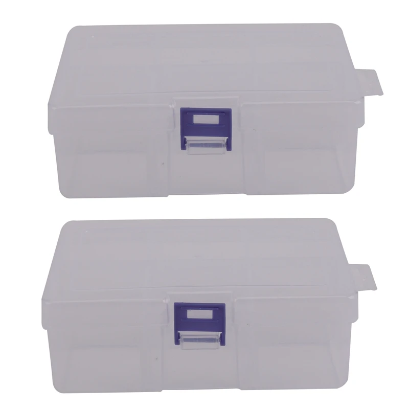 

2X 6 Removable Plastic Storage Box Jewelry/Earring/Tools Container Organizer