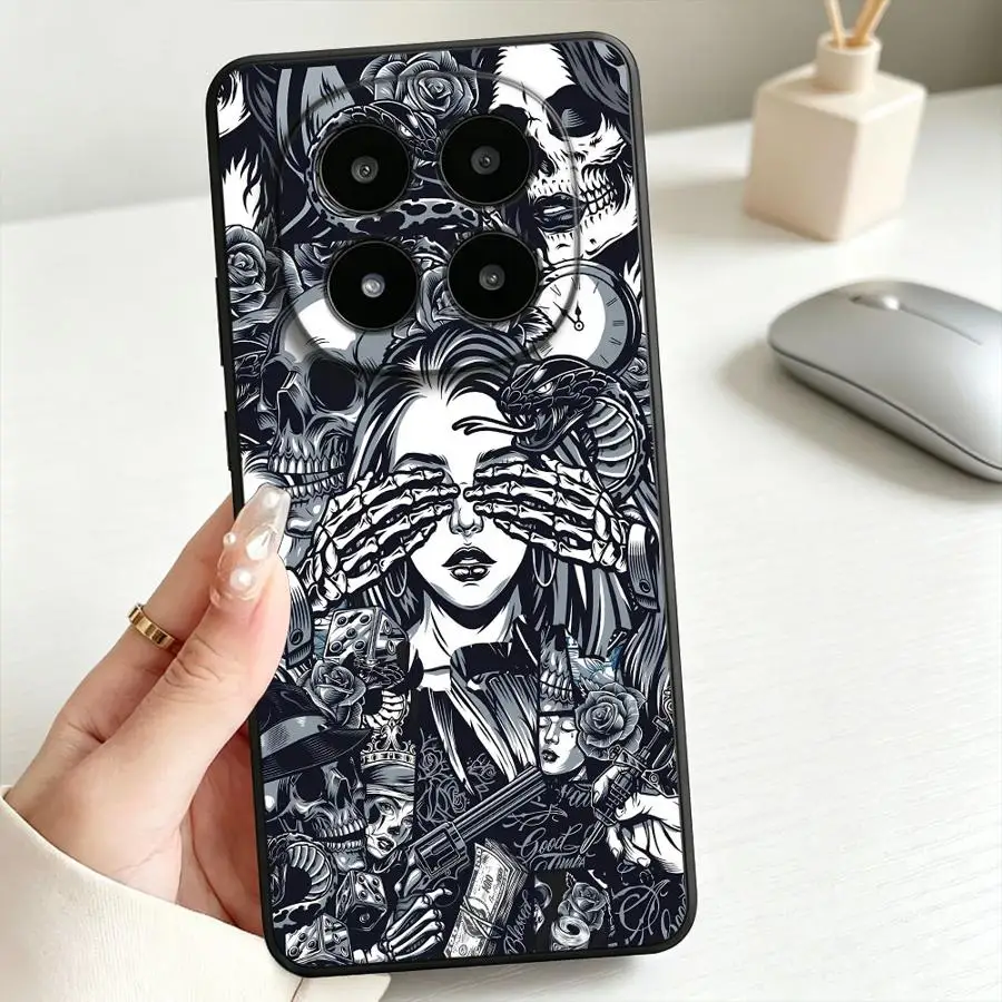 Фото Чехол для Xiaomi Redmi Note 15 12 11 10 K80 A4 A5 A3 9 8 7 A1 12C 13C 14C 14 13 Pro Plus, чехол для телефона A1 A2 K40 с рисунком черепа, розы и змеи №1