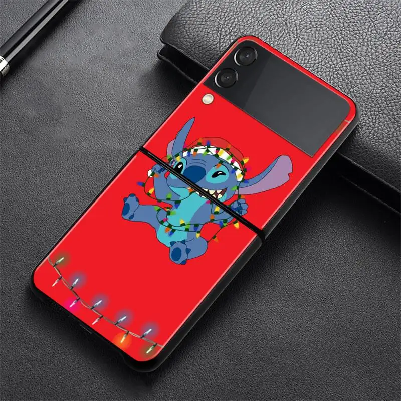 Чехол для телефона Disney Stitch Christmas Хэллоуин Samsung Galaxy Z Flip 4 Flip3 5G Shell Hard Cover Fundas