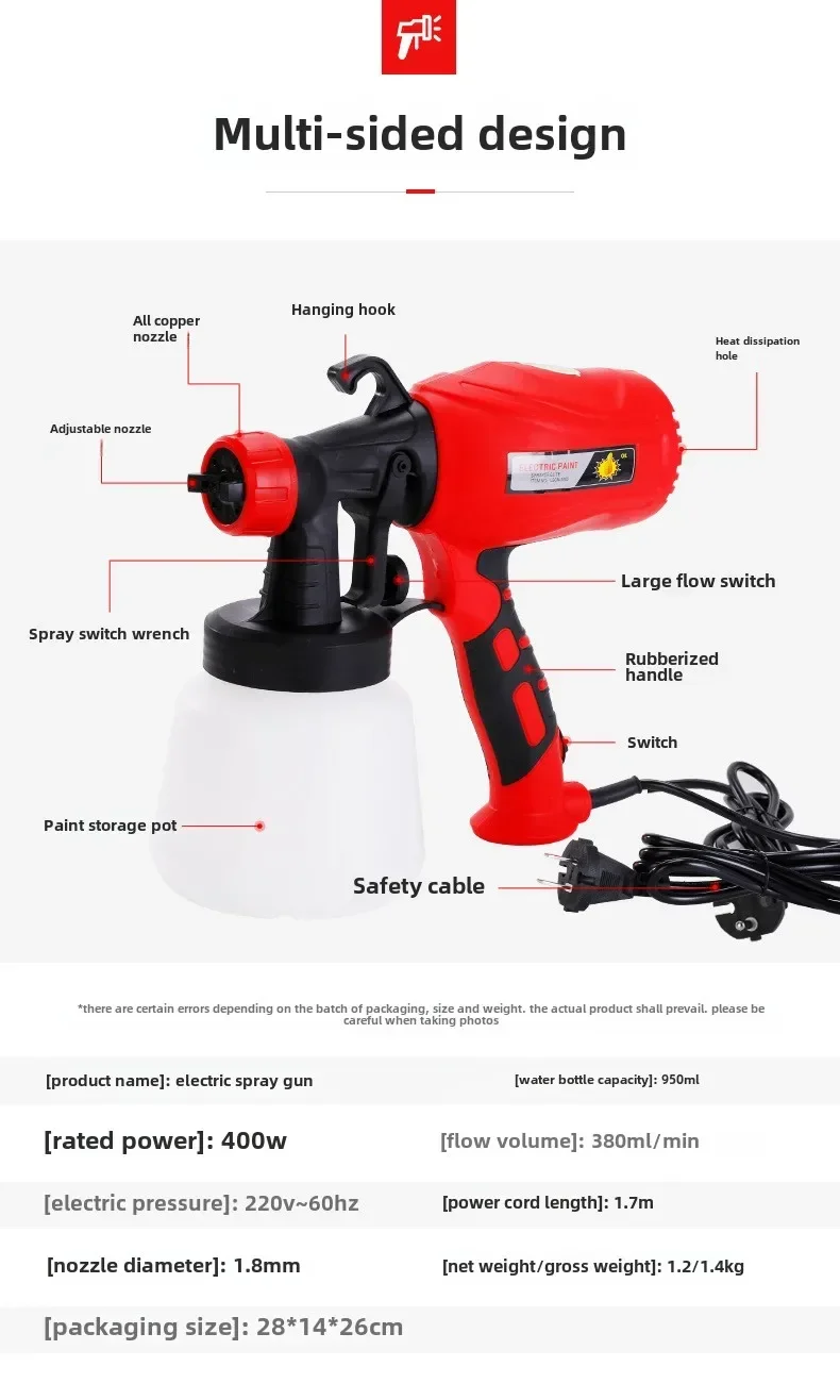 950 мл мощный электрический пистолет-распылитель распылитель краски автомебель