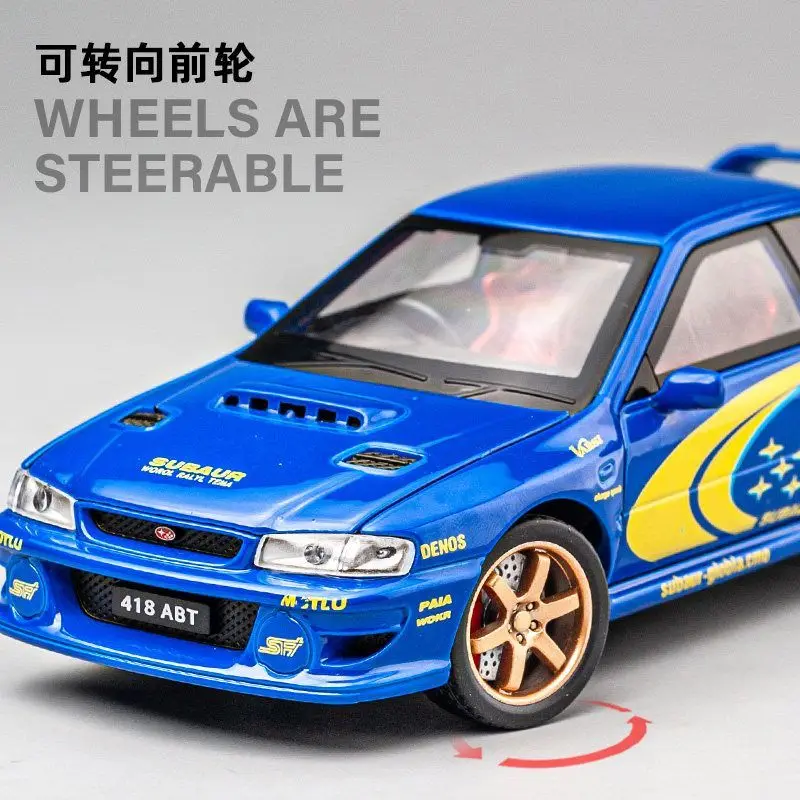 Фото Модель автомобиля Subaru Impreza 1:32 из сплава, литая под давлением, с функцией отката, звуком и светом, коллекционный подарок для фанатов №4