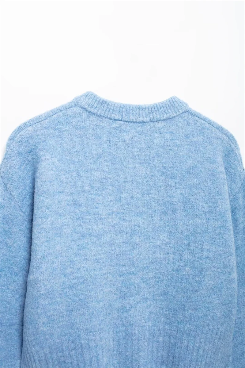 Женский Вязаный Свитер Traf В Повседневном Стиле С Боковым Разрезом Средний