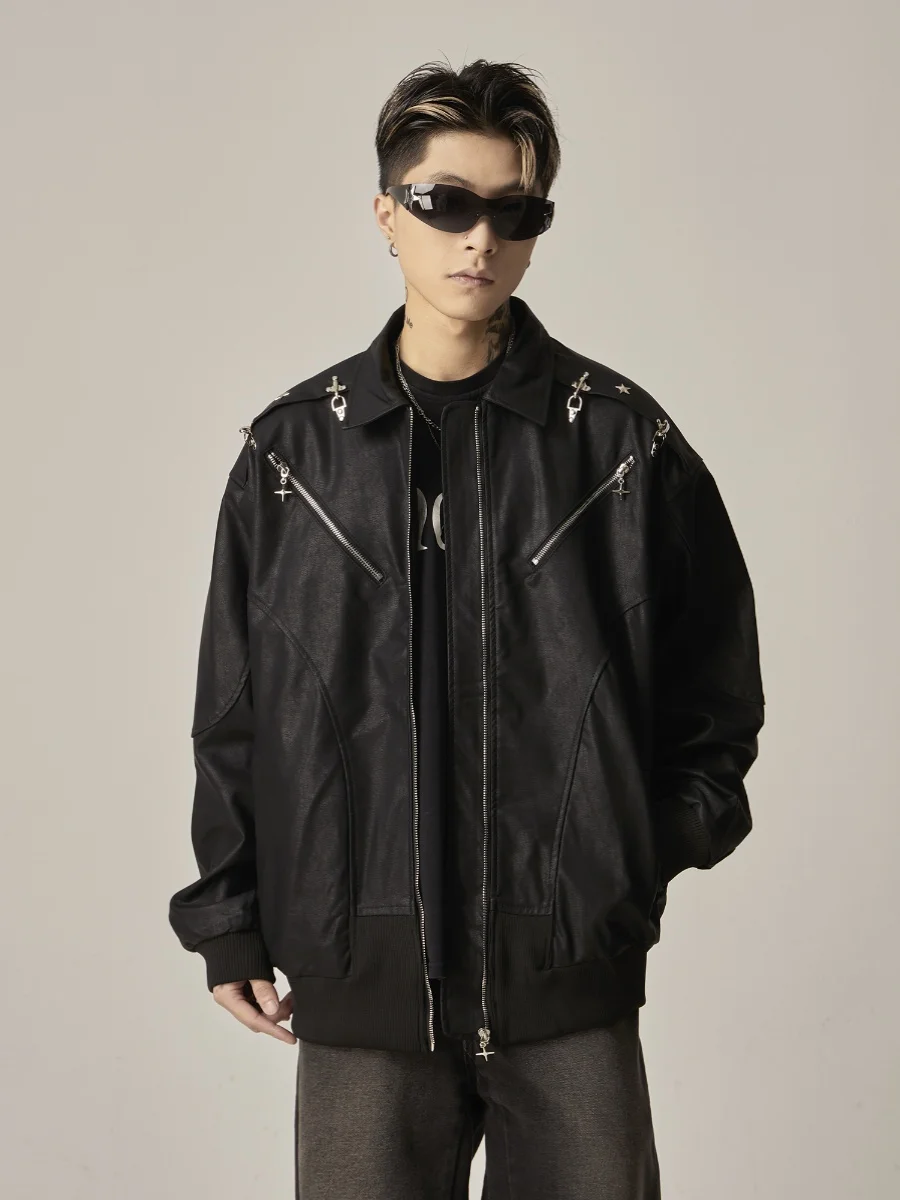 Американское винтажное пальто из искусственной кожи верхняя одежда мужская