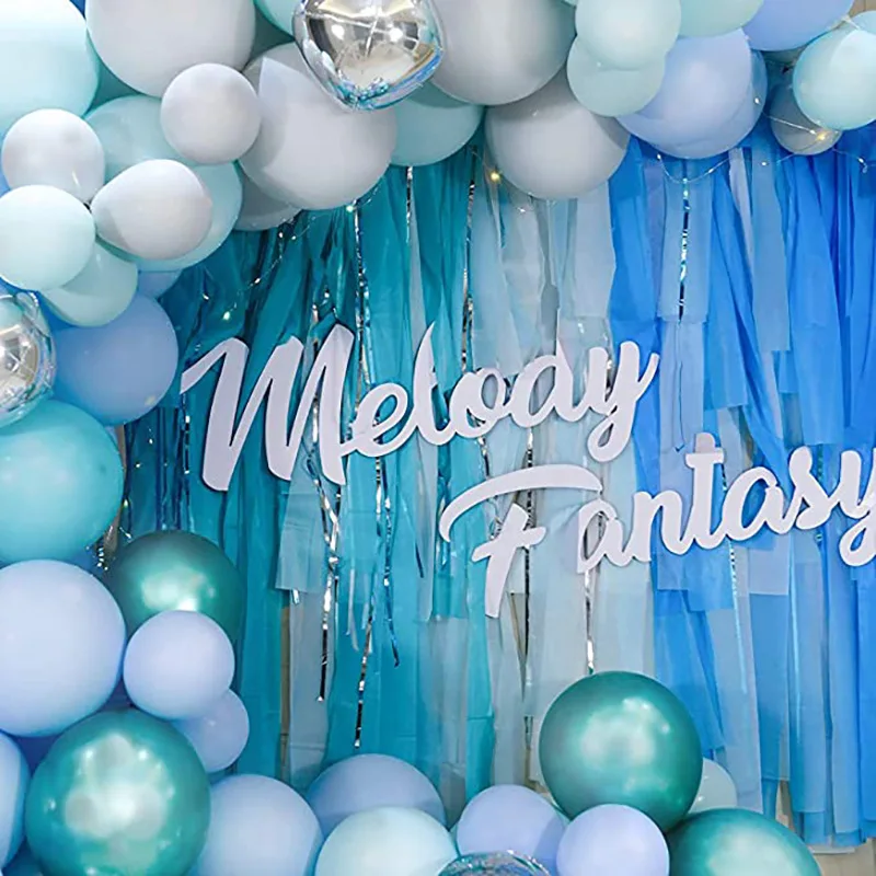 

Ins the same balloon set light-colored sky blue simple birthday party scene decoration wedding wedding room layout arch